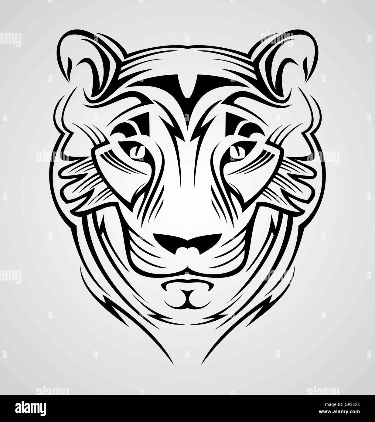 Tiger tribale di testa Illustrazione Vettoriale