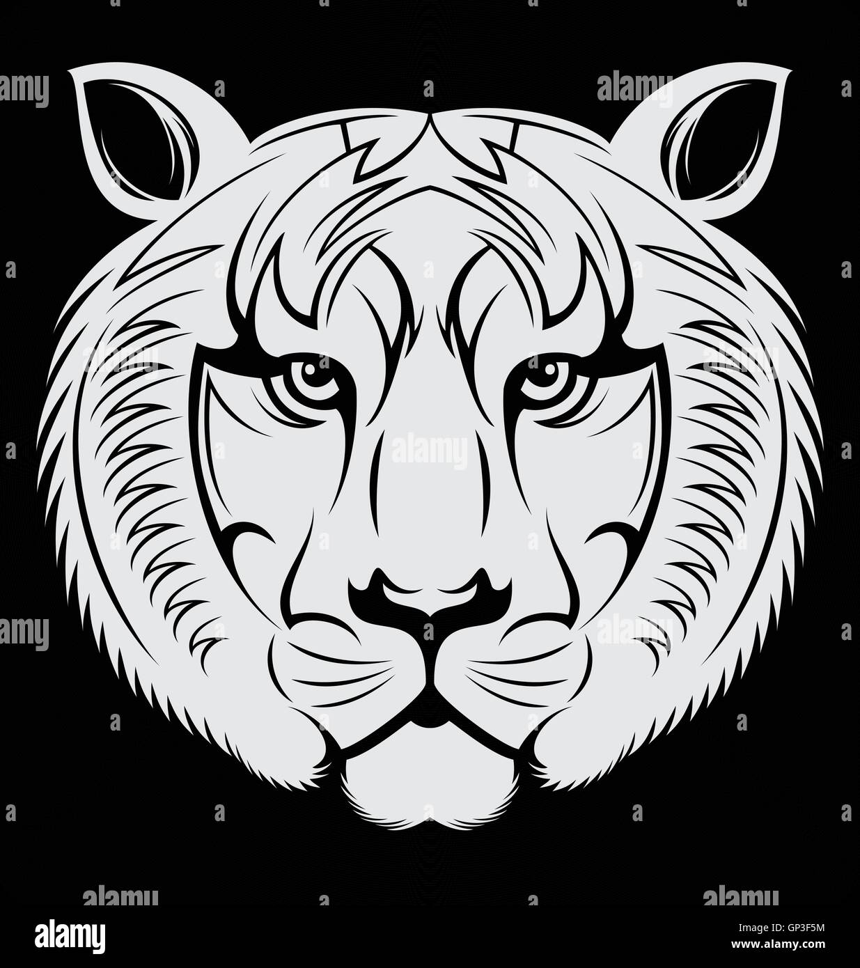 La Tigre Bianca faccia Illustrazione Vettoriale