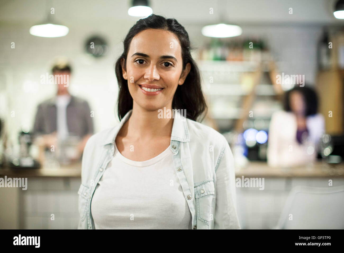 Cafe dipendente, ritratto Foto Stock