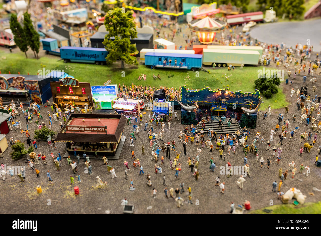 Una visita all'interno del Miniatur Wunderland il modello più grande ferrovia in tutto il mondo Amburgo Germania del Nord Europa Foto Stock