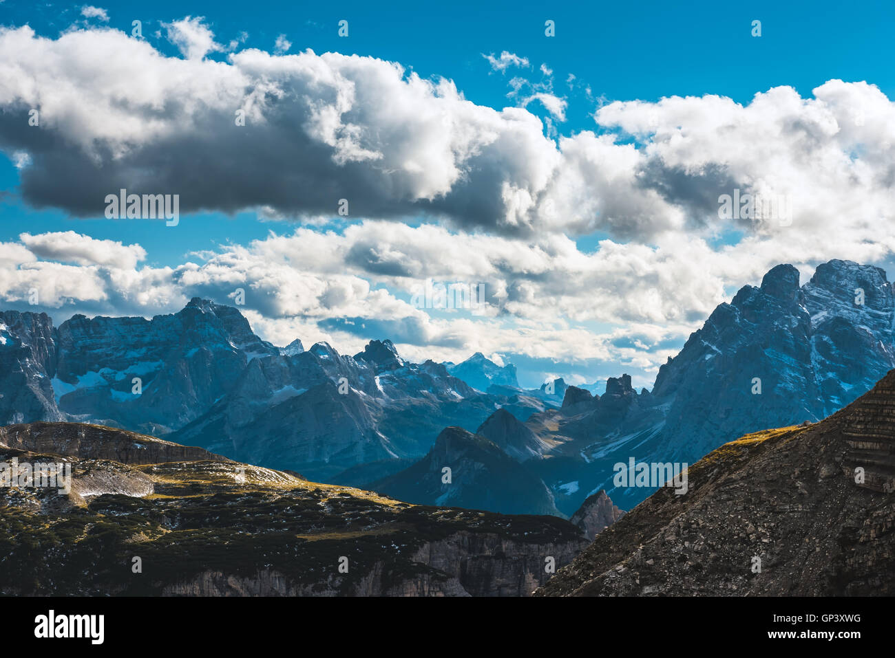 Alpi vista montagne Foto Stock