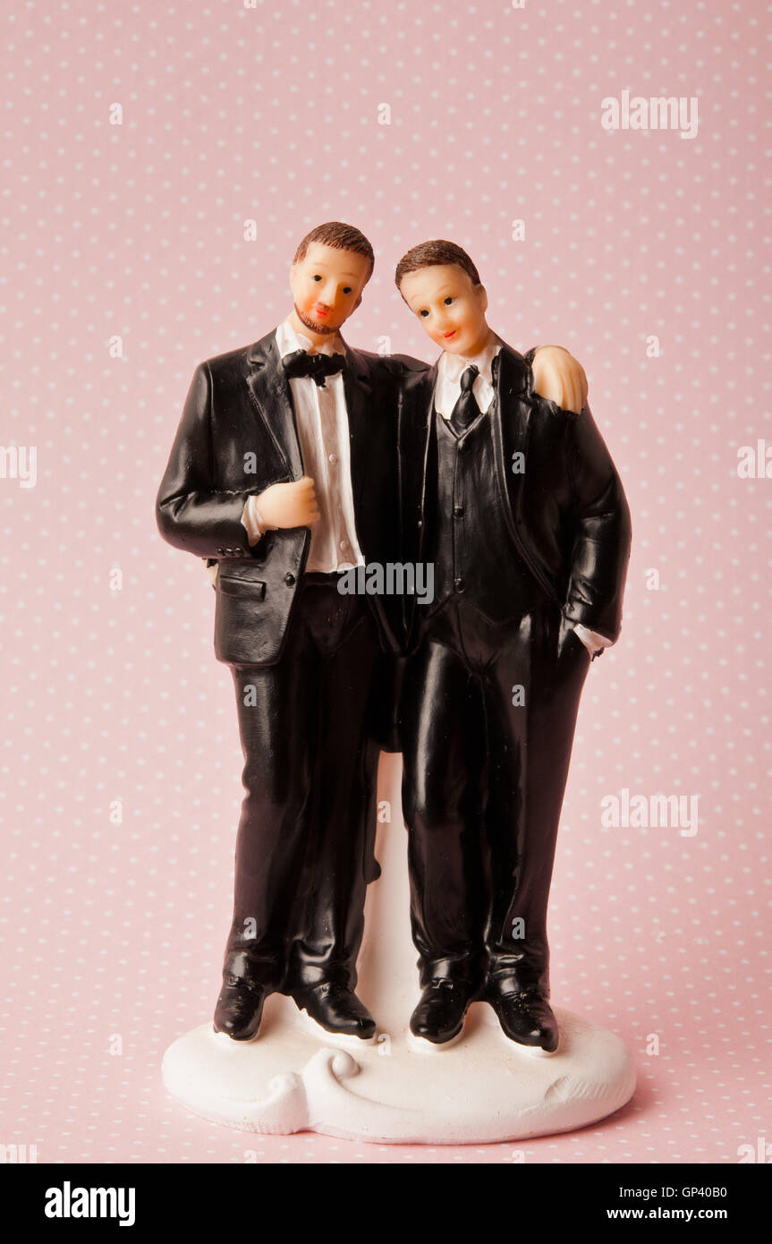 Il matrimonio gay concetto - cake topper Foto Stock