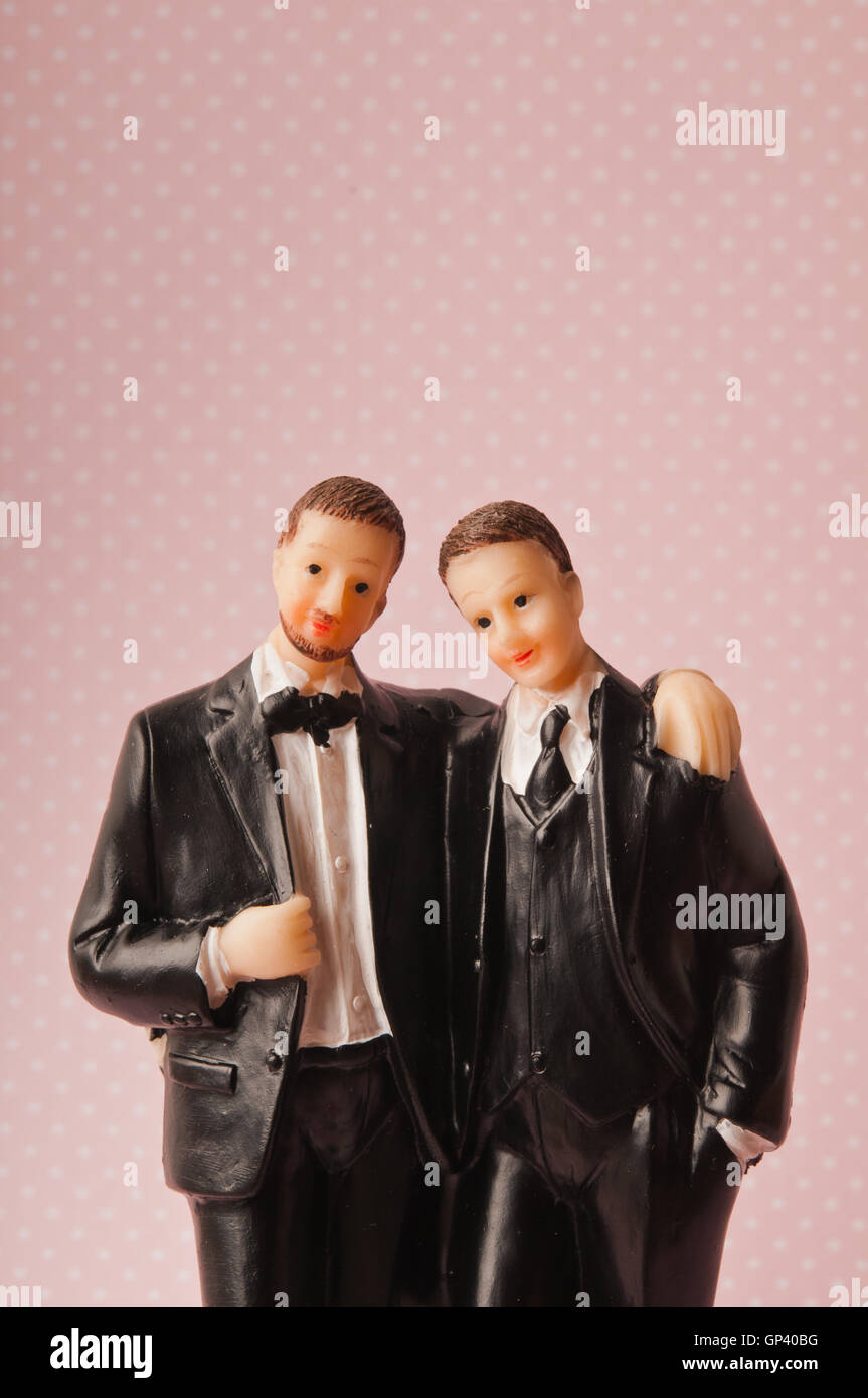 Il matrimonio gay concetto - cake topper Foto Stock