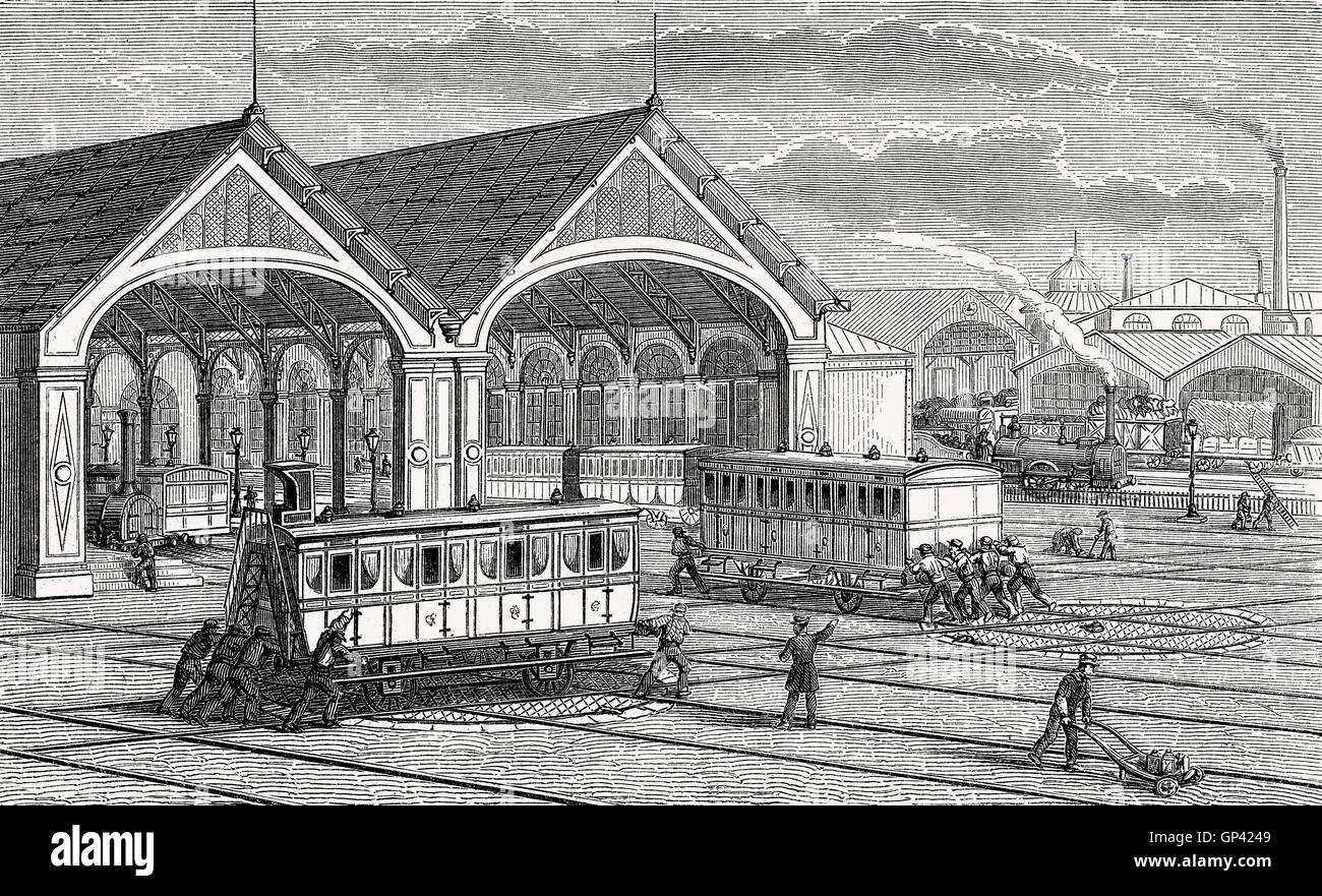 Tavola girevole di un tram, secolo XIX Foto Stock