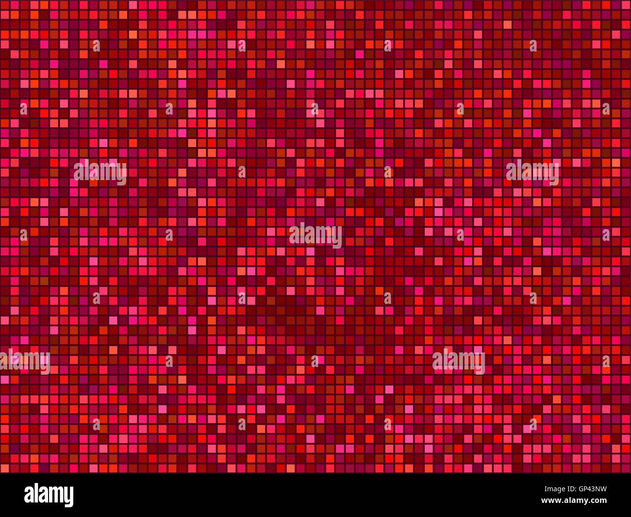 Seamless pixel astratto mosaico. Luce rossa colore sfondo a trama. Illustrazione Vettoriale