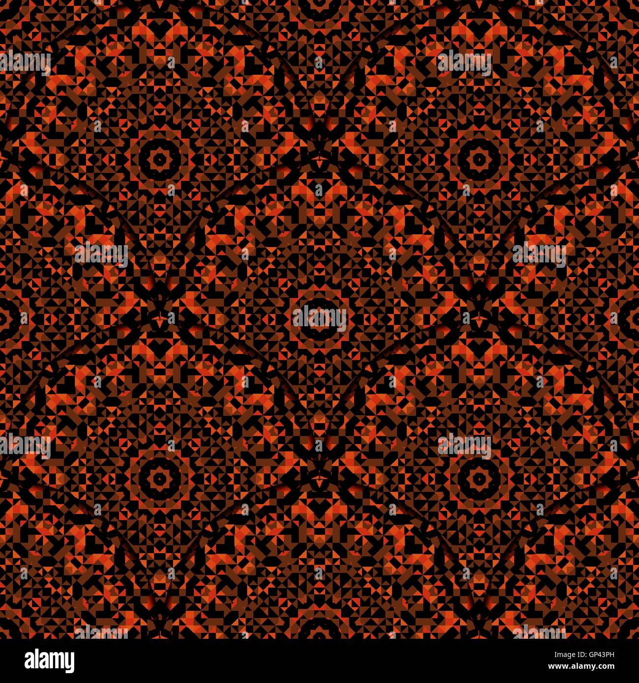 Abstract Seamless rosso arancio nero vettore geometrico. Illustrazione Vettoriale