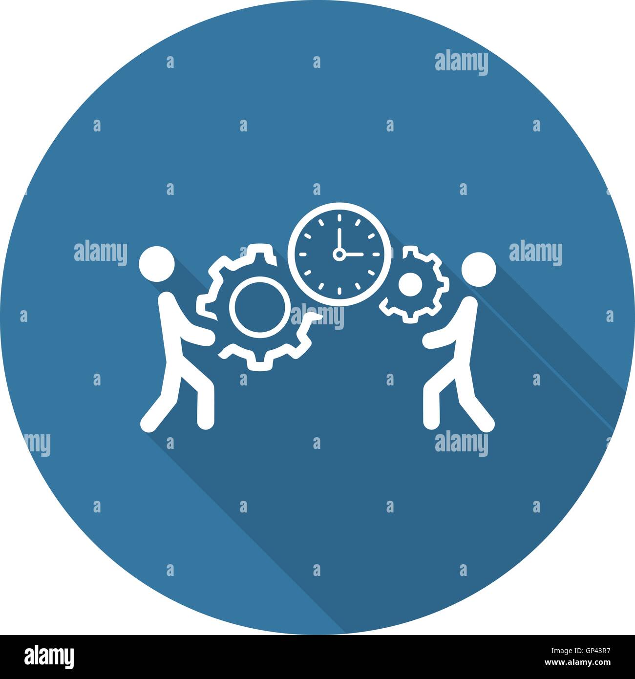 La gestione del progetto e la relativa icona. Design piatto. Illustrazione Vettoriale