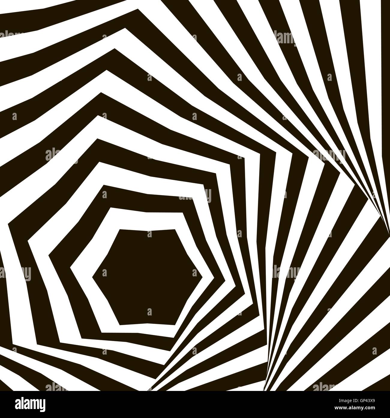 Bianco e nero illusione ottica. Op art vettoriali con sfondo Illustrazione Vettoriale