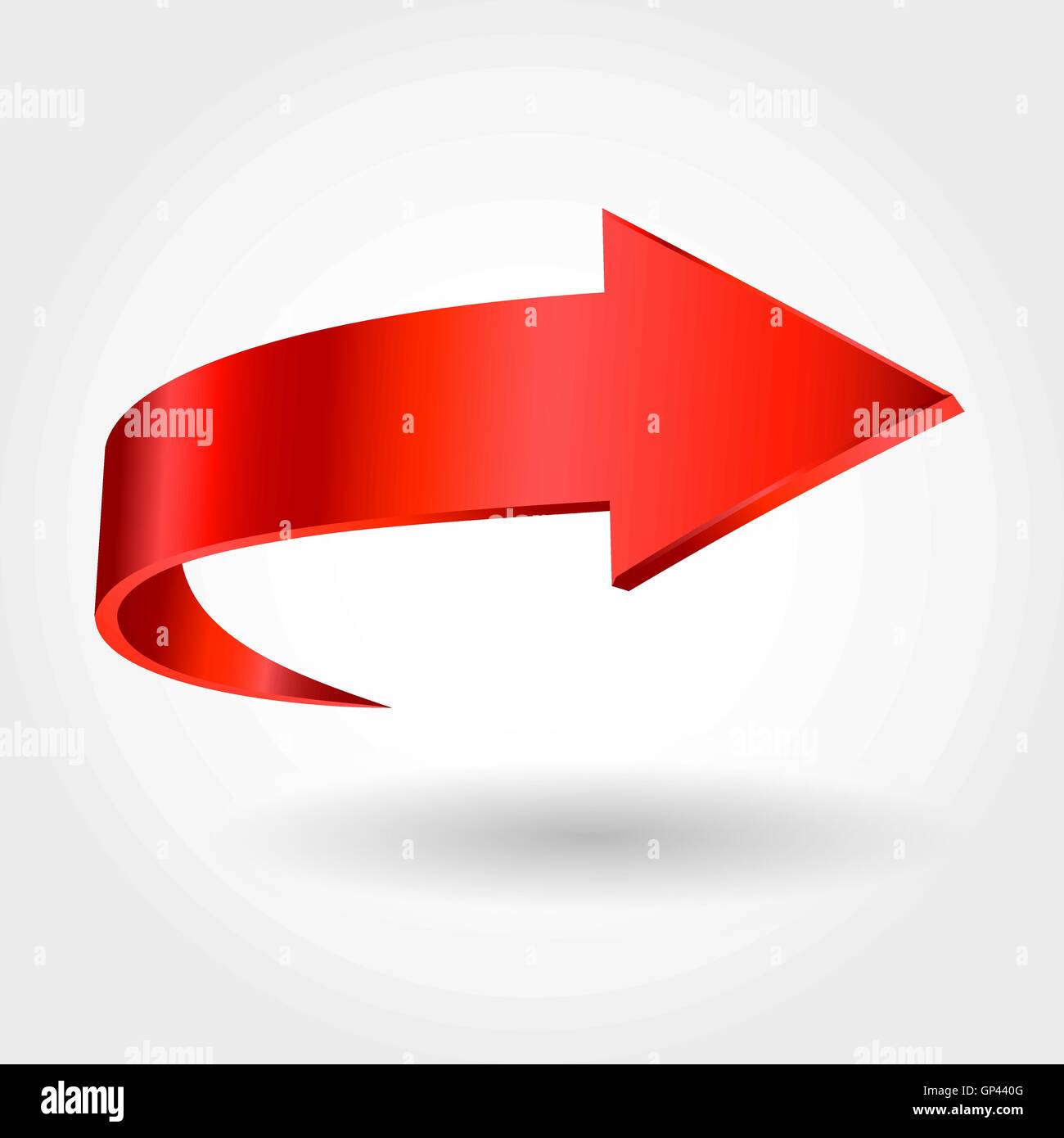 Freccia rossa e sfondo bianco Illustrazione Vettoriale