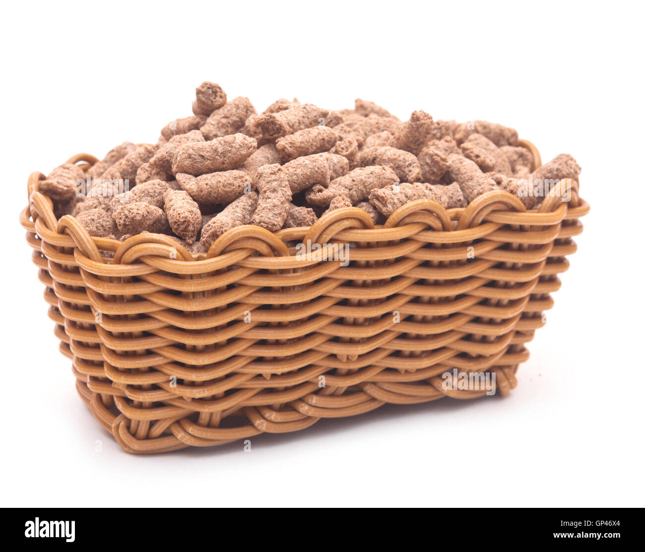 Pila di crusca di frumento nel cestello Foto Stock