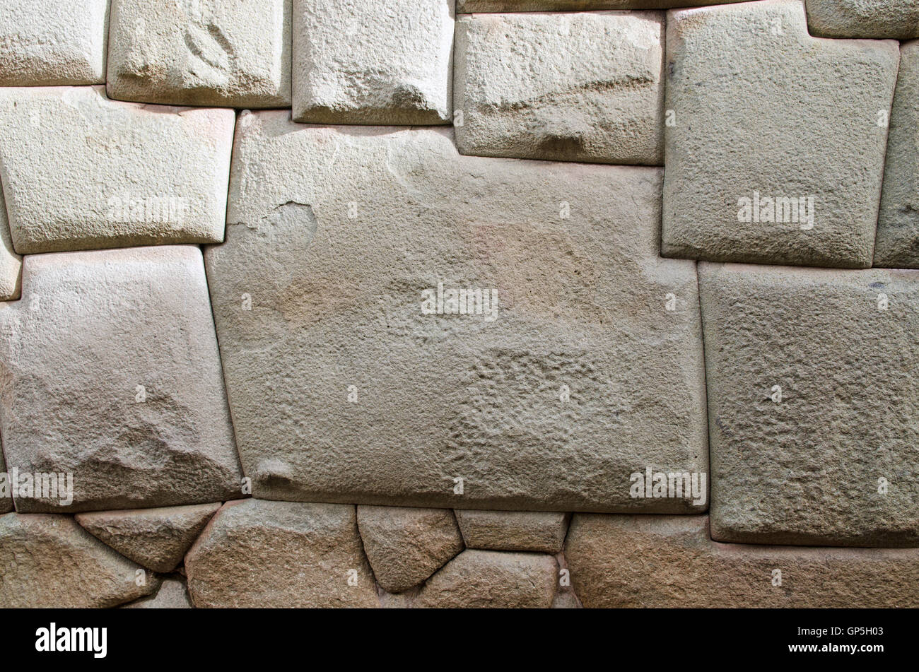 Il famoso 12 facciate in pietra Inca in Cusco, Perù Foto Stock
