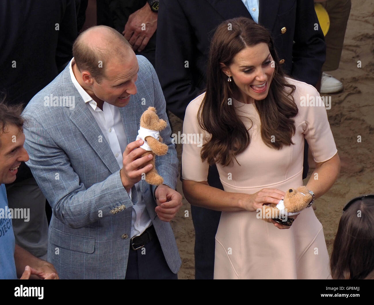 La duchessa di Cambridge e il duca di Cambridge Cornwall Regno Unito Foto Stock