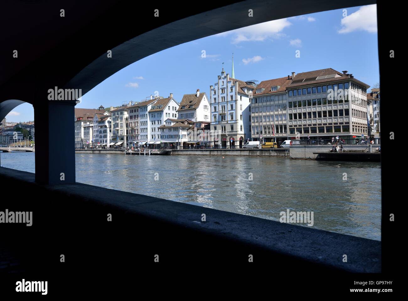 Limmat visto dalla Schipfe, Zurigo, Svizzera Foto Stock