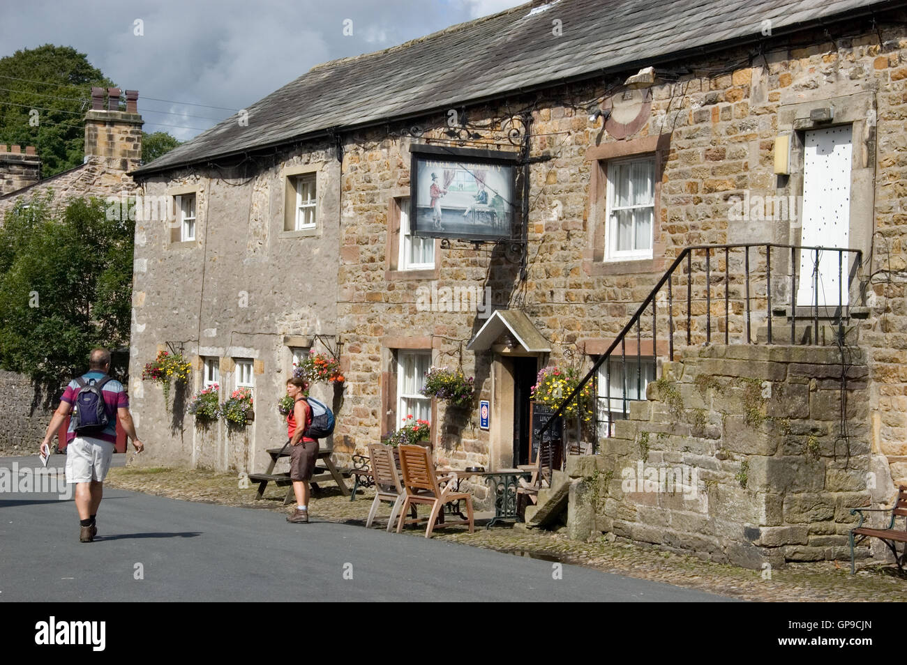 Il Hark a Bounty Inn at Slaidburn nella foresta di Bowland Foto Stock