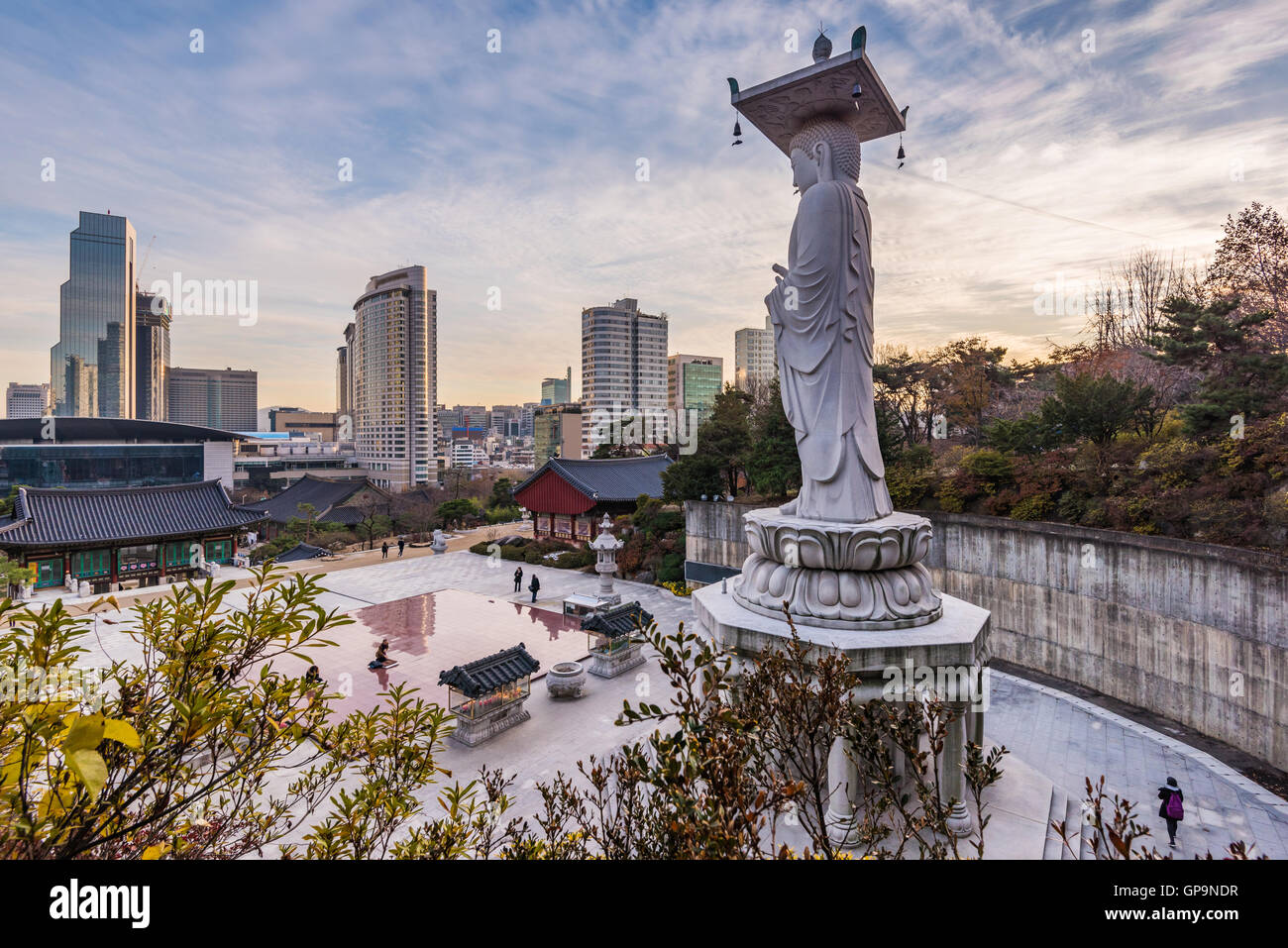 Tempio Bongeunsa nella città di Seoul, Corea del Sud. Foto Stock