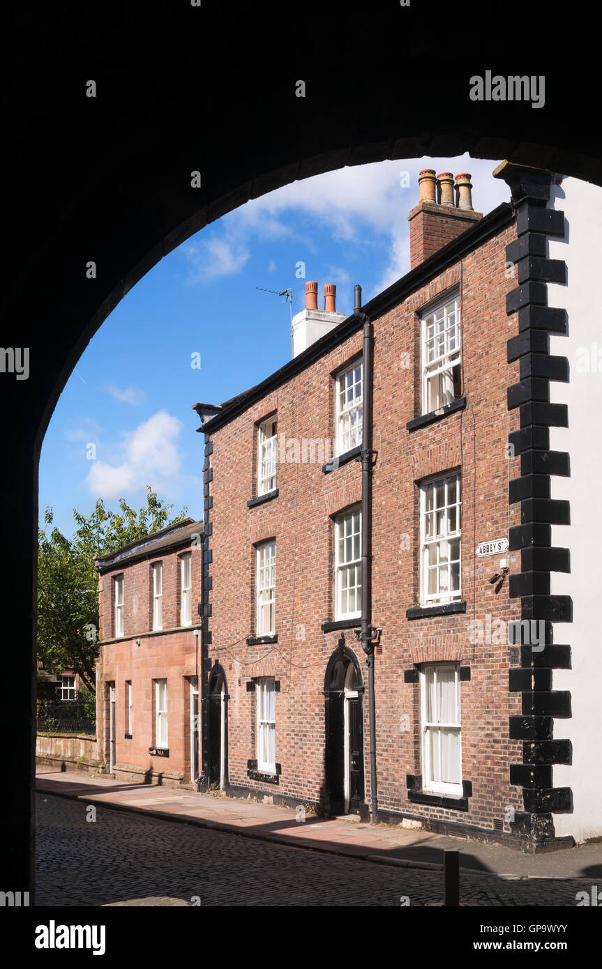 Xviii secolo case, 17 e 19 Abbey Street, Carlisle, Cumbria, England, Regno Unito Foto Stock