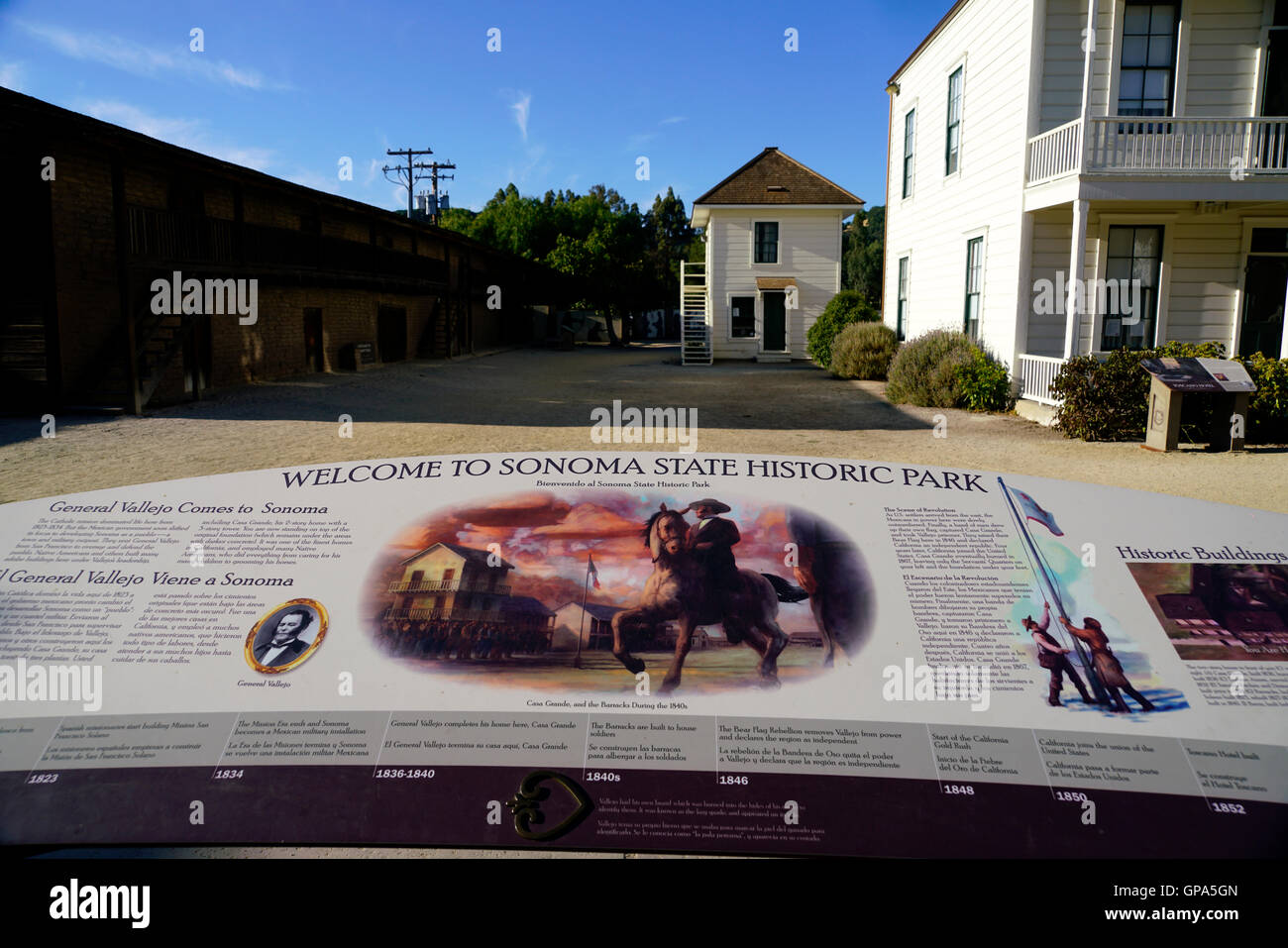 Le architetture storiche in Sonoma State Historic Park.Sonoma,Napa Valley, California , Stati Uniti Foto Stock