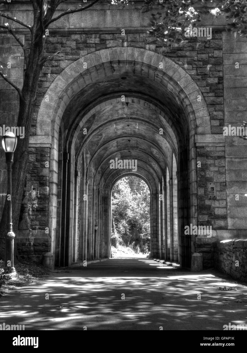 Arcade di Fort Tryon Park Foto Stock