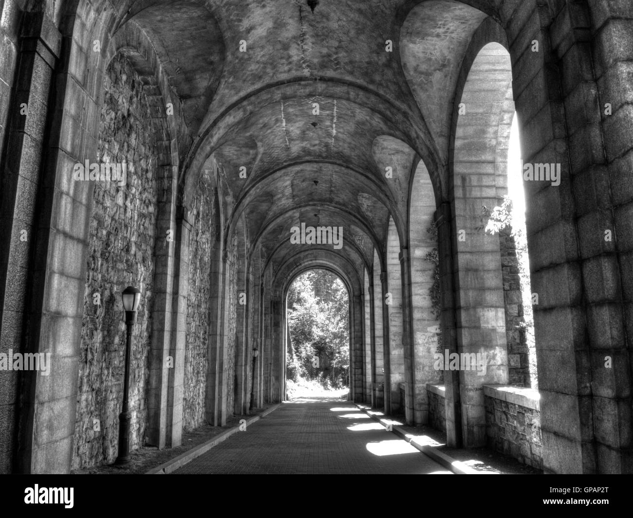 Arcade di Fort Tryon Park Foto Stock