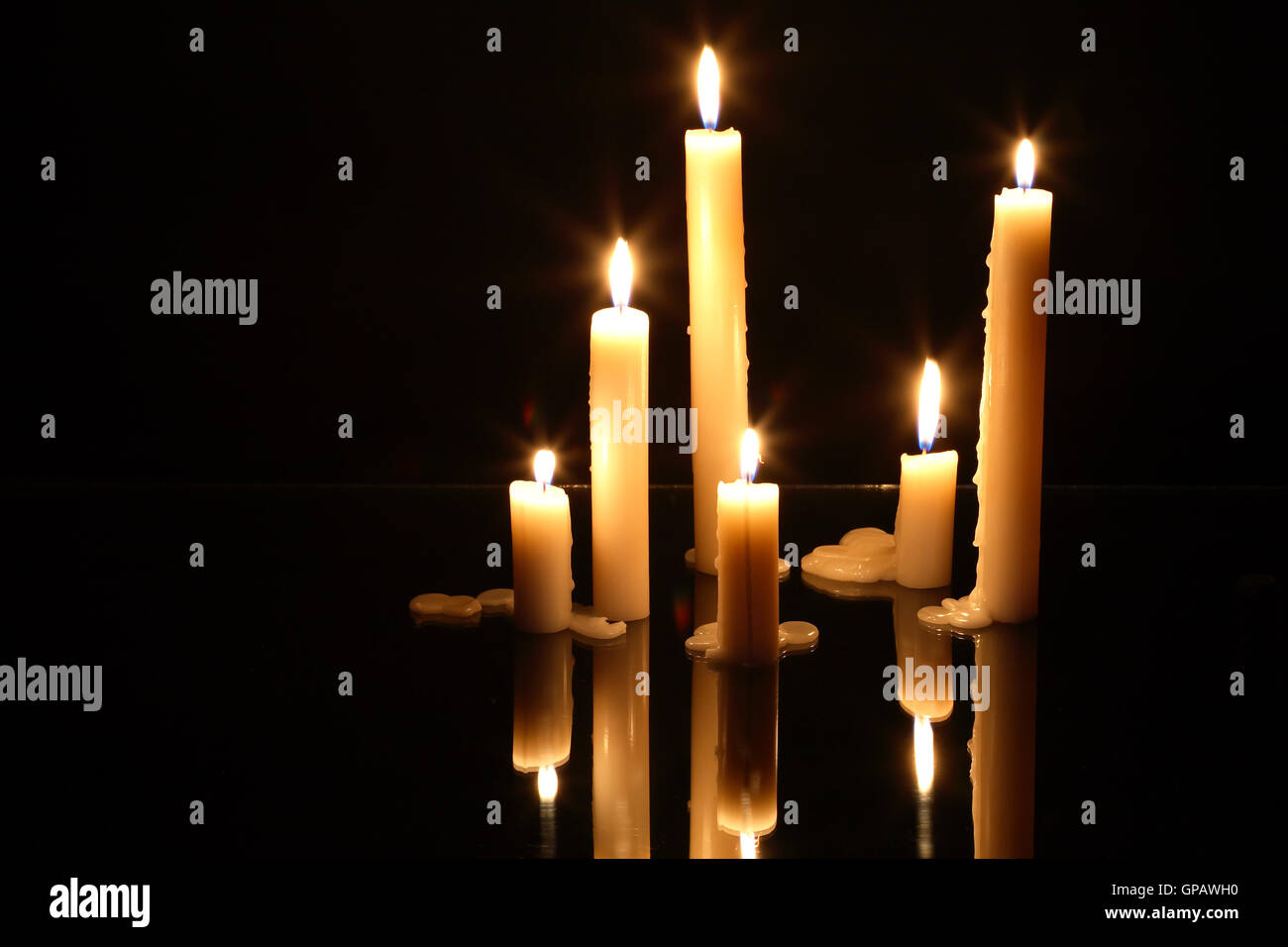 Le candele per illuminazione Foto Stock