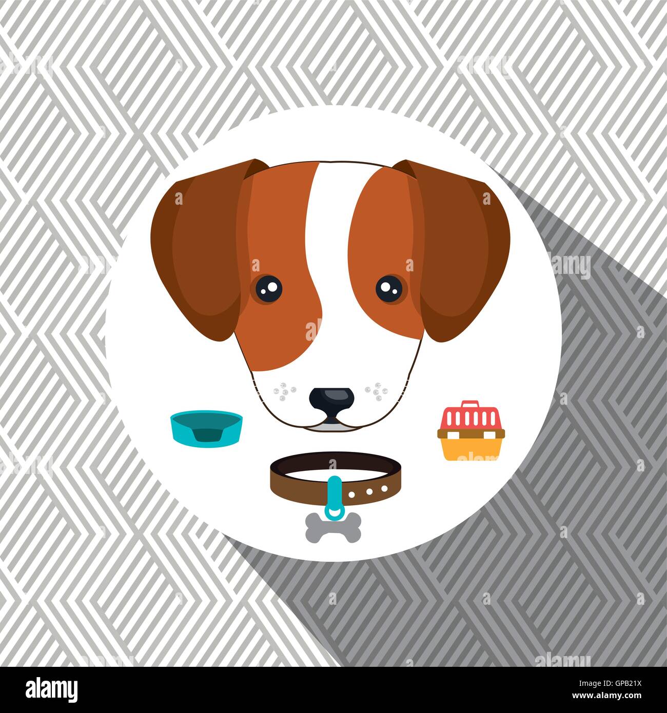 Piastra del cane il collare Illustrazione Vettoriale