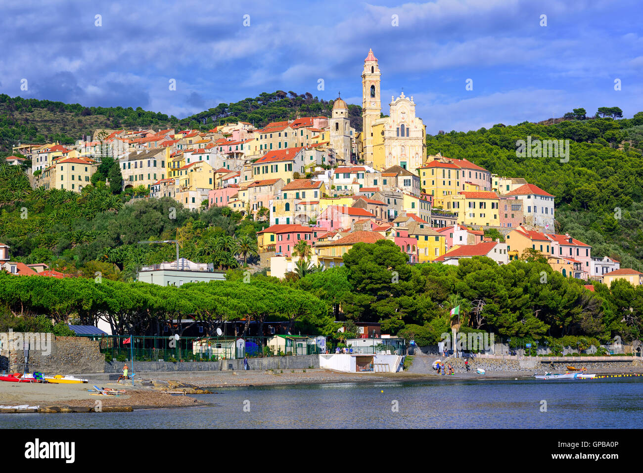 Un bellissimo luogo di villeggiatura Cervo sulla Riviera Italiana, Italia Foto Stock