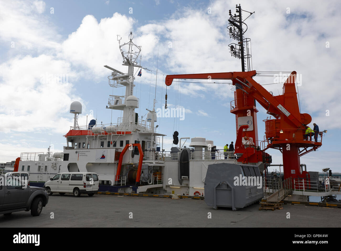 Sondaggio di ricerca nave RV poseidon porto di Reykjavik Islanda Foto Stock