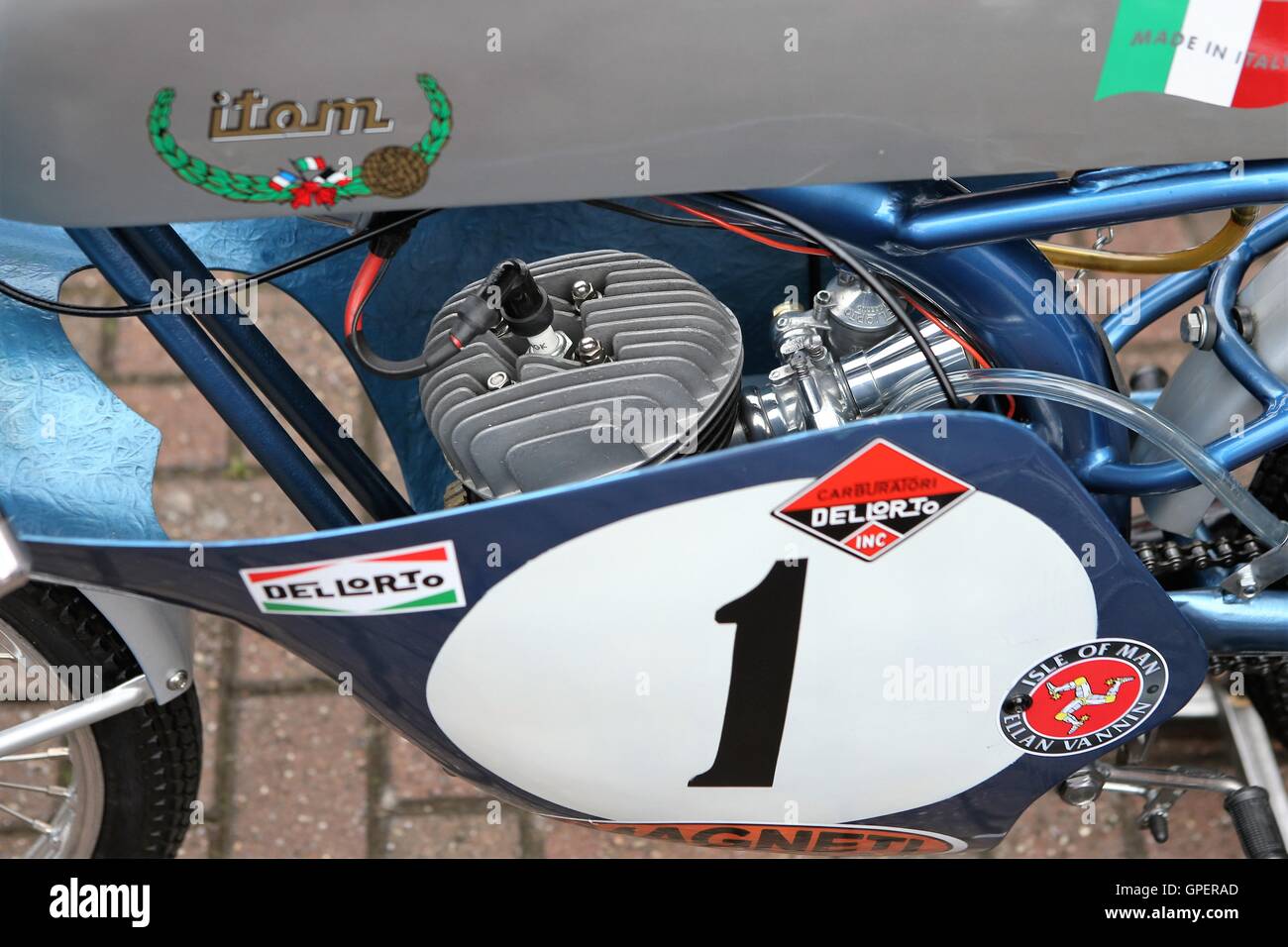 Itam 50cc moto -Close up del motore Bourne Linc REGNO UNITO Foto Stock