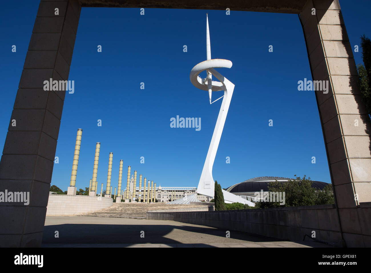 Calatrava torre di comunicazione a Barcellona, Spagna Foto Stock