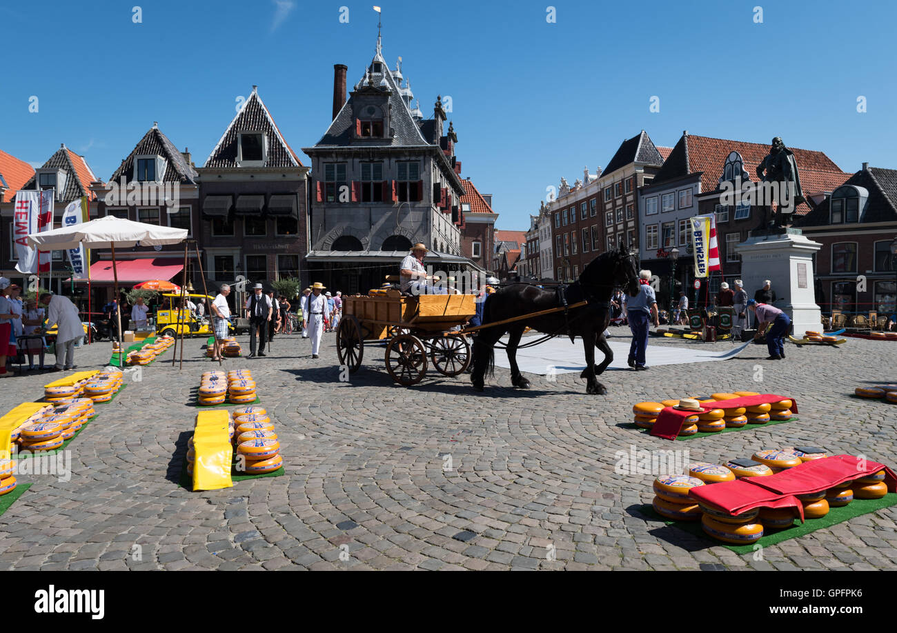L'estate mercato del formaggio nella città di Hoorn, Paesi Bassi Foto Stock