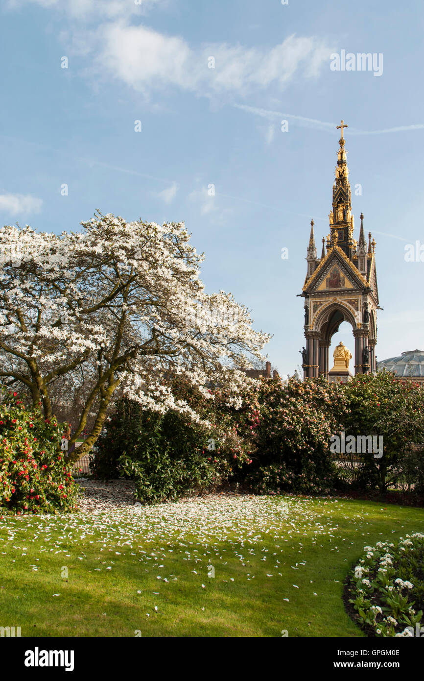 Albert Memorial, i giardini di Kensington, London, England, Regno Unito, Europa Foto Stock