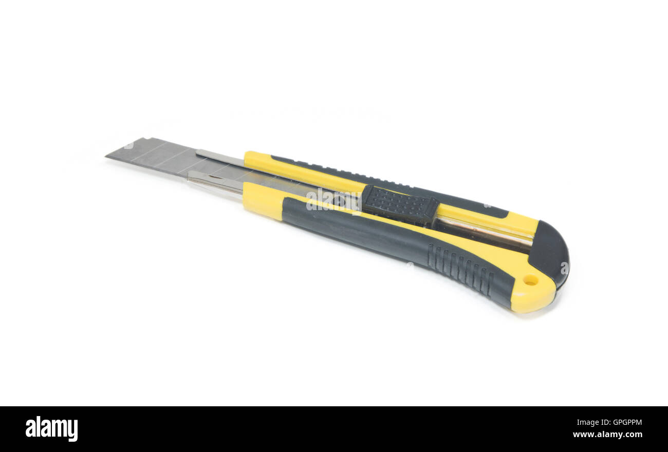 Un bisturi isolati su sfondo bianco. Foto Stock