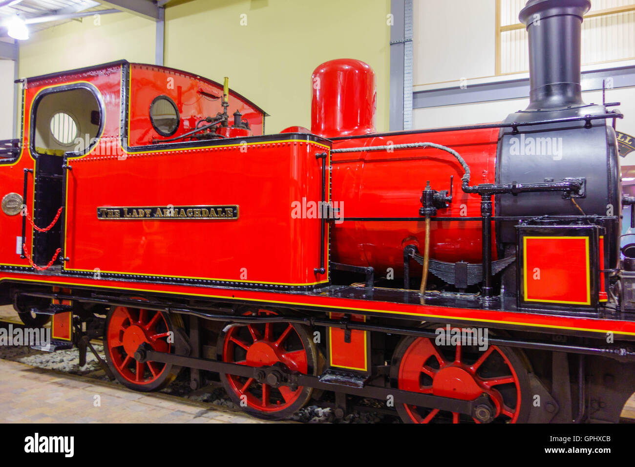 La signora Armaghdale un Hunslet 0-6-0T locomozione a vapore costruito nel 1898 ora restaurato e ospitato da Severn Valley Railway nei visi Foto Stock