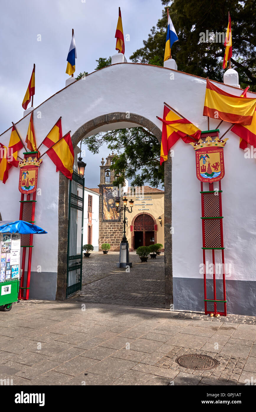 San Cristóbal de La Laguna è una città e un comune nella parte settentrionale dell'isola di Tenerife Foto Stock