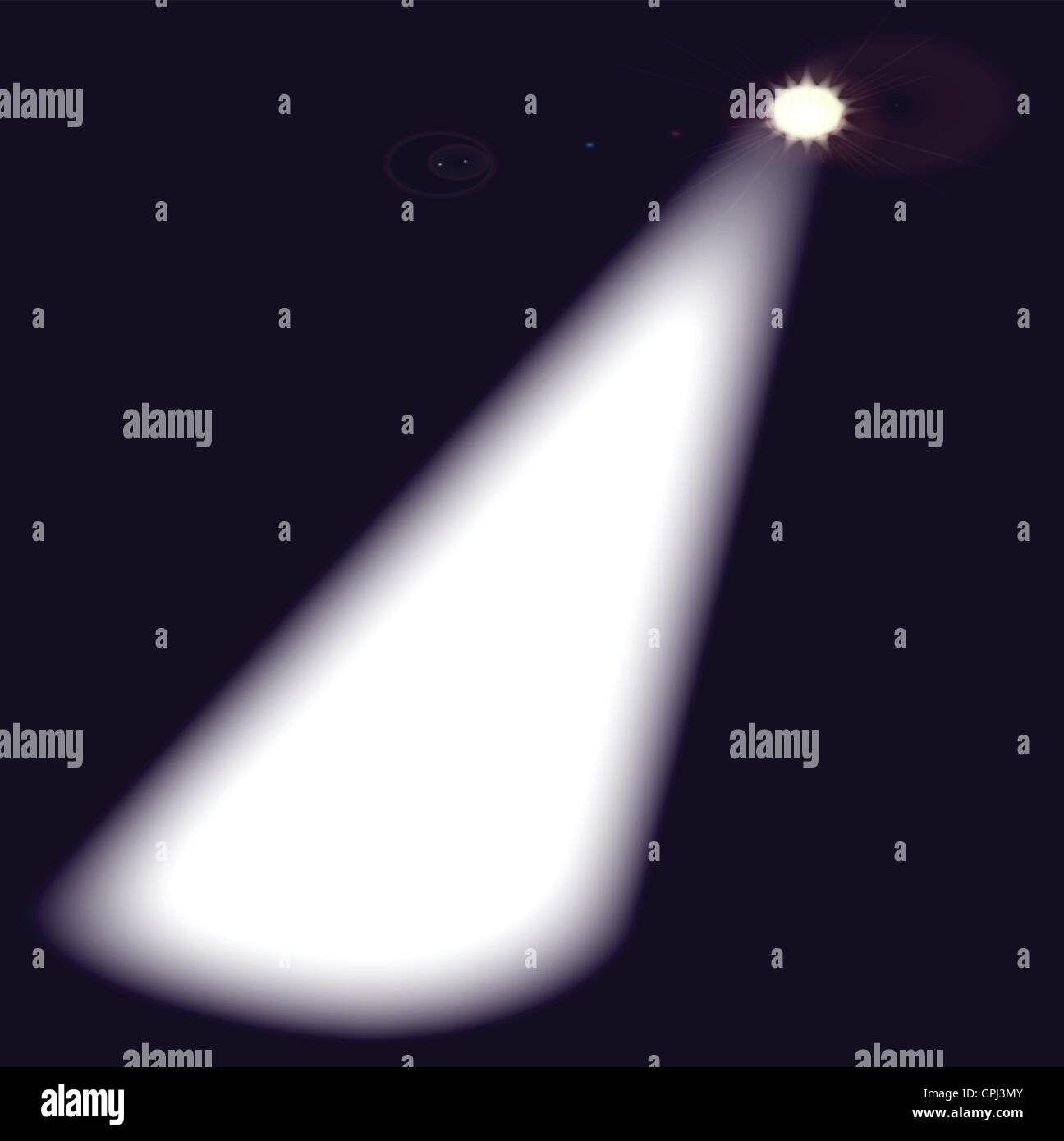 Un faretto luminoso su un palco vuoto Illustrazione Vettoriale