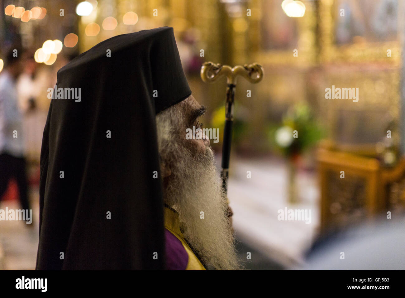 Ortodossi greco sacerdoti festa di San Dionigi, Zante Foto Stock