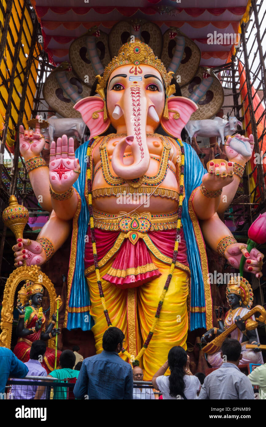 Più alto Ganesh idolo in Hyderabad Foto Stock