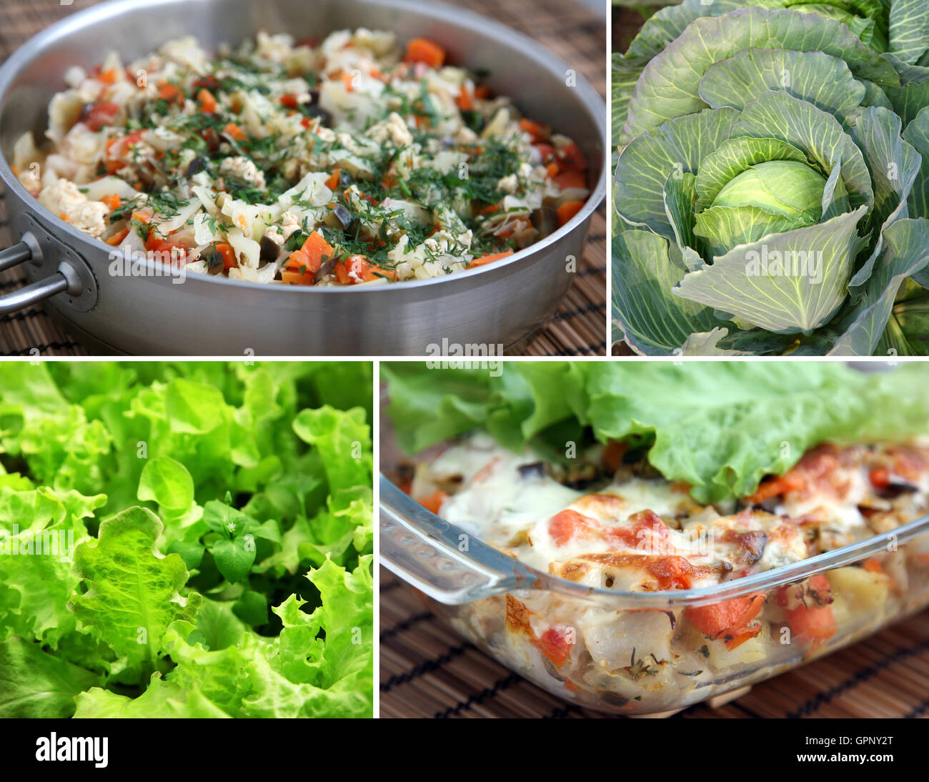 Pranzo vegetariano di estate verdure cotte al vapore con formaggio Foto Stock