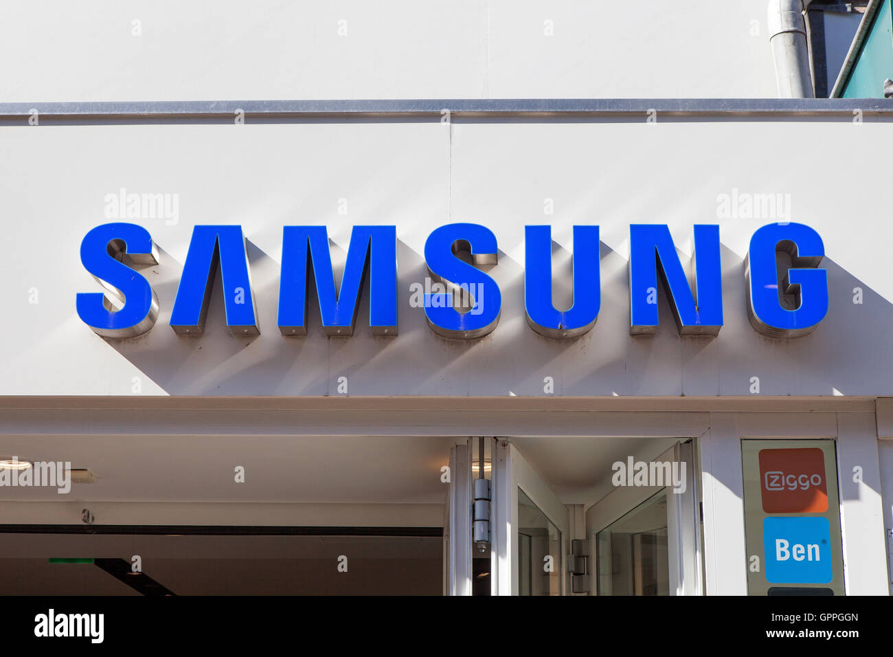 Logo Samsung. Samsung è un'azienda multinazionale conglomerata sudcoreana con sede a Samsung Town, Seoul. Foto Stock