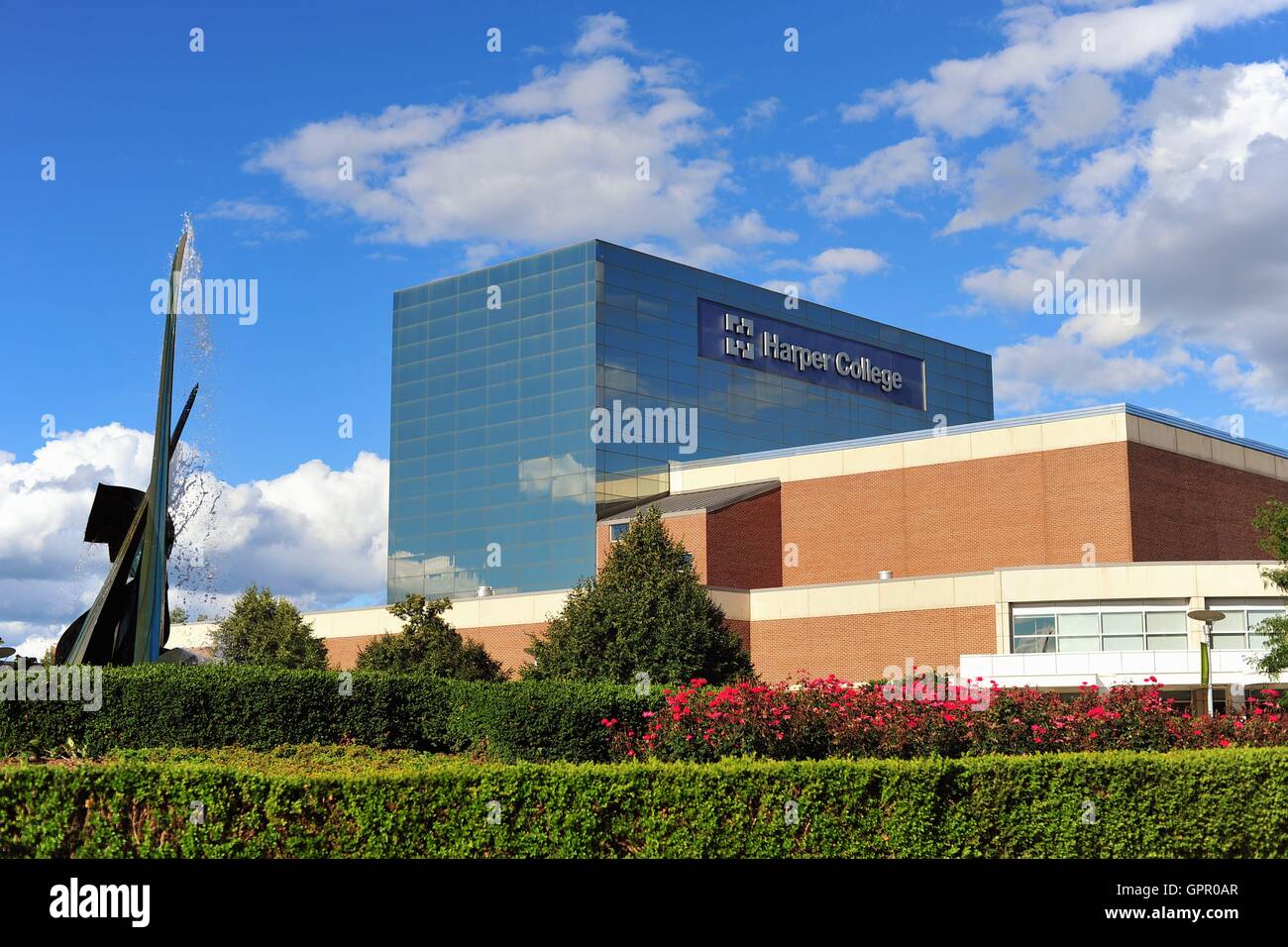 Il campus principale di Harper College di Palatine, Illinois, Stati Uniti d'America. Foto Stock