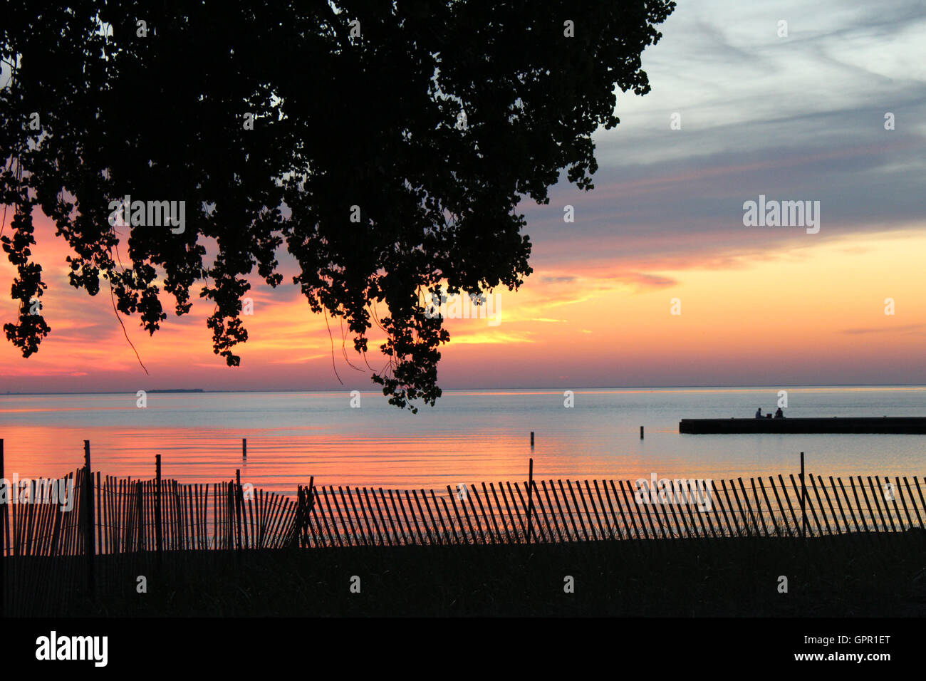 Tramonto a Door County, Wisconsin Foto Stock