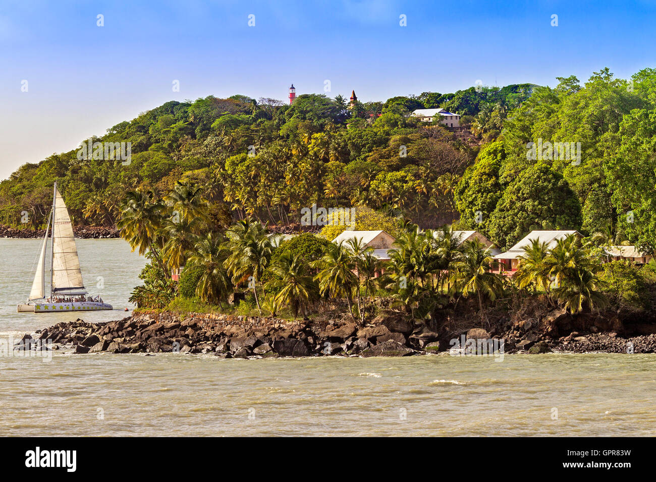 Costa di diavoli isola la Guiana francese Foto Stock