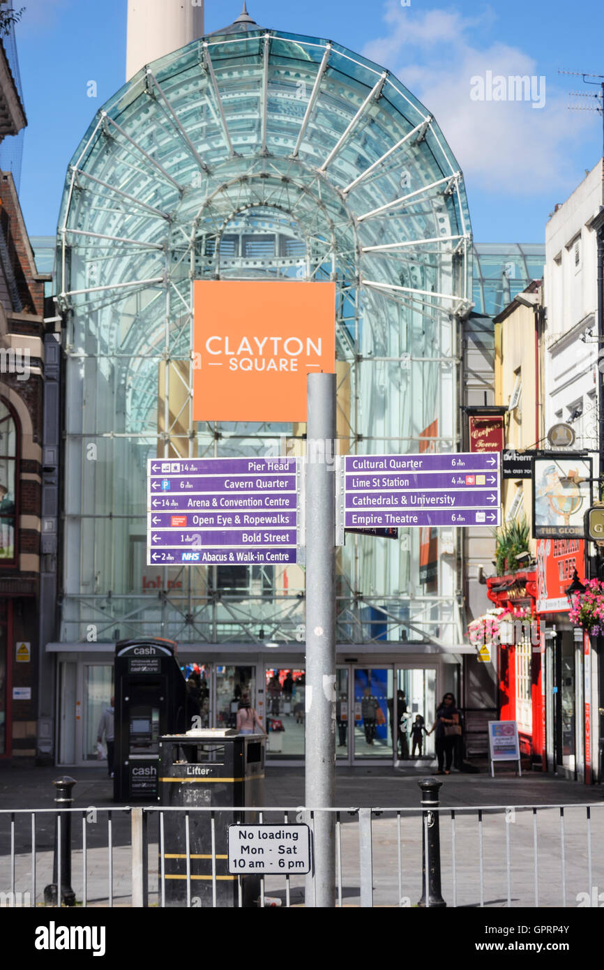 Clayton Square Shopping Arcade in Liverpool City Centre. Foto Stock