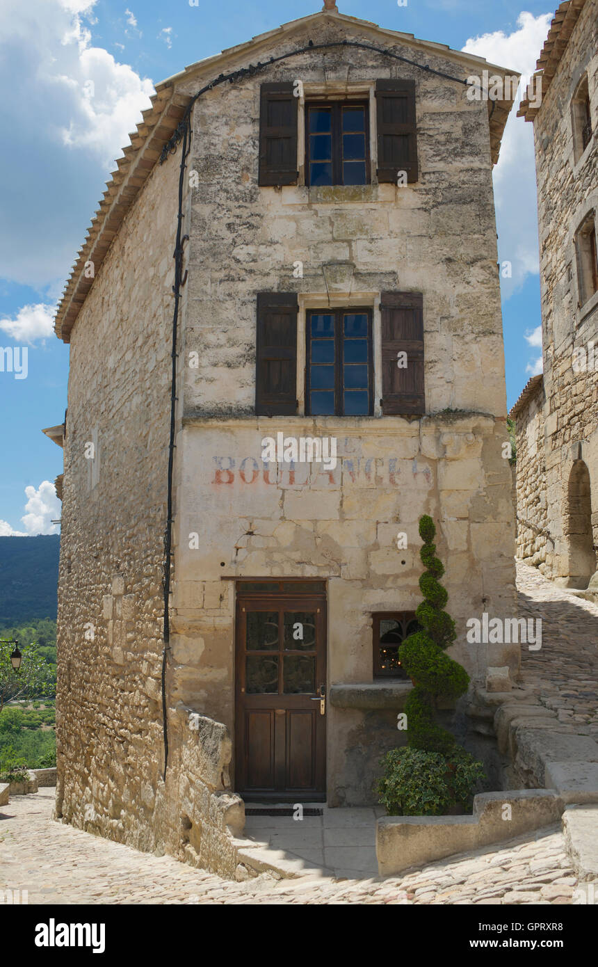 Boulangerie borgo medievale Lacoste Luberon Provence Francia Foto Stock