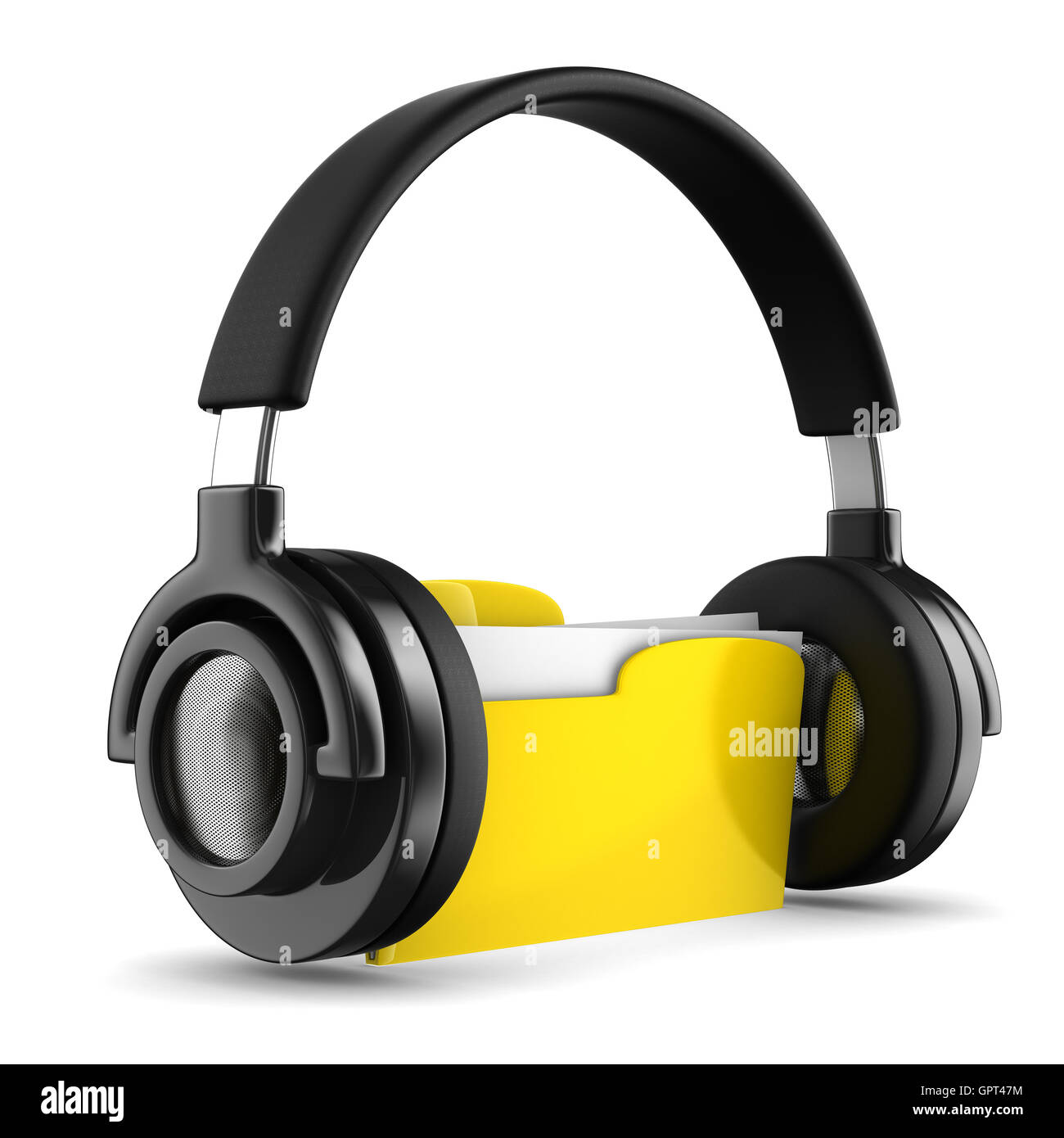 La cartella Musica su sfondo bianco. Isolato immagine 3D Foto Stock