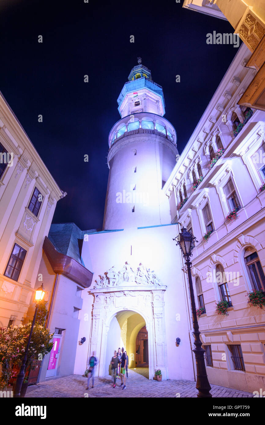 La città vecchia, la torre antincendio a Sopron (Ödenburg), Ungheria Foto Stock