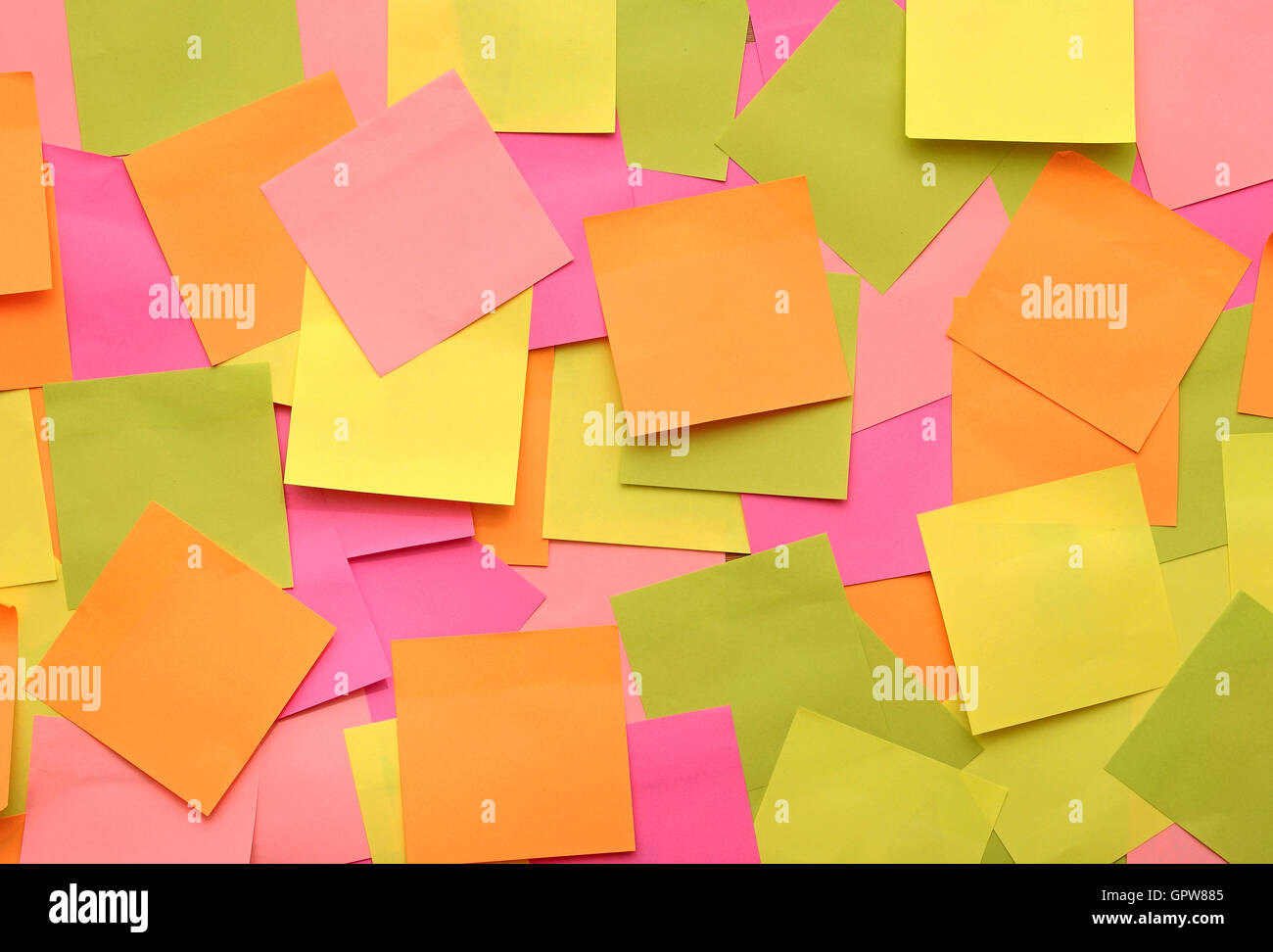 Sfondo colorato con note di promemoria. può utilizzare per lo sfondo Foto Stock