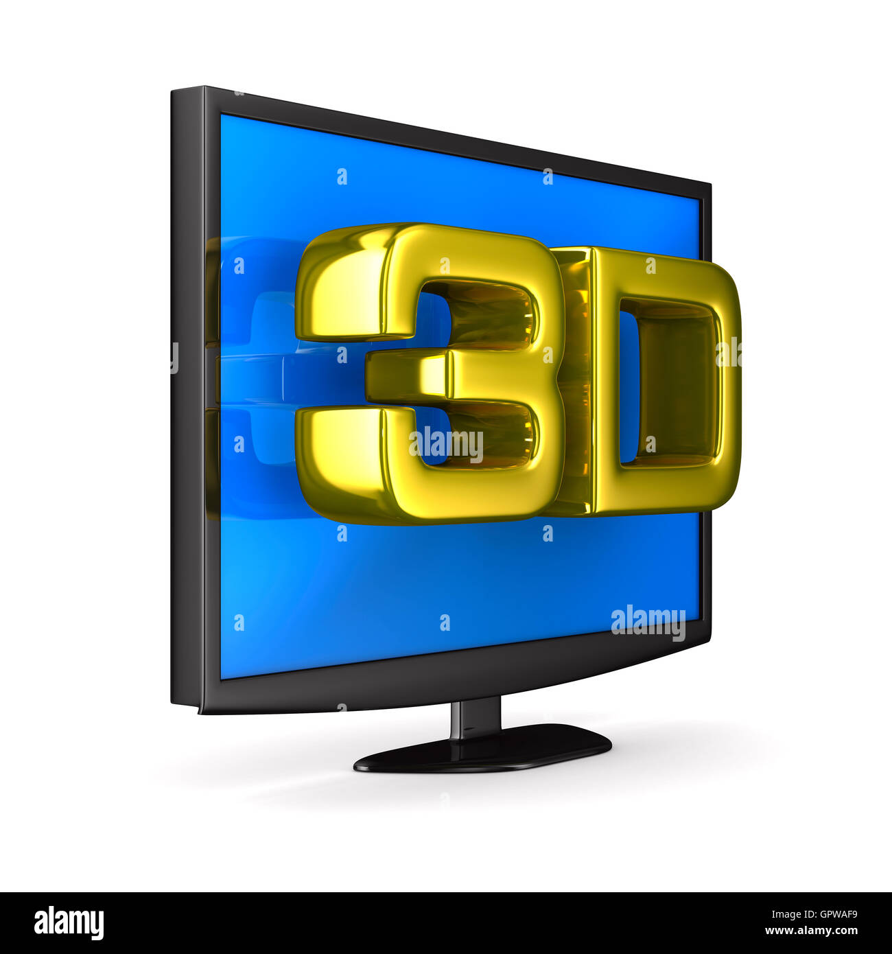 TV su sfondo bianco. Isolato immagine 3D Foto Stock
