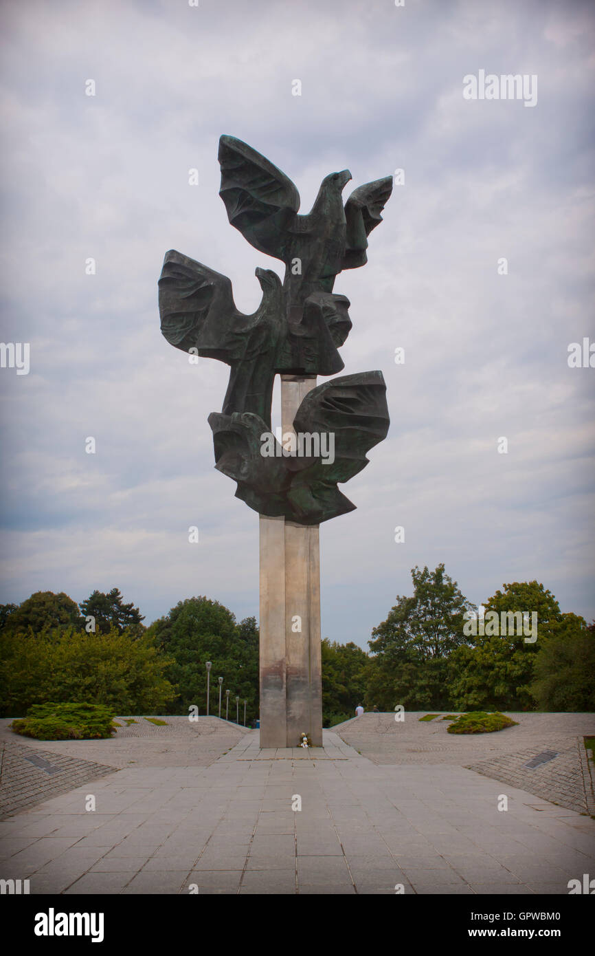 Monumento alla andando di poli in Szczecin Foto Stock