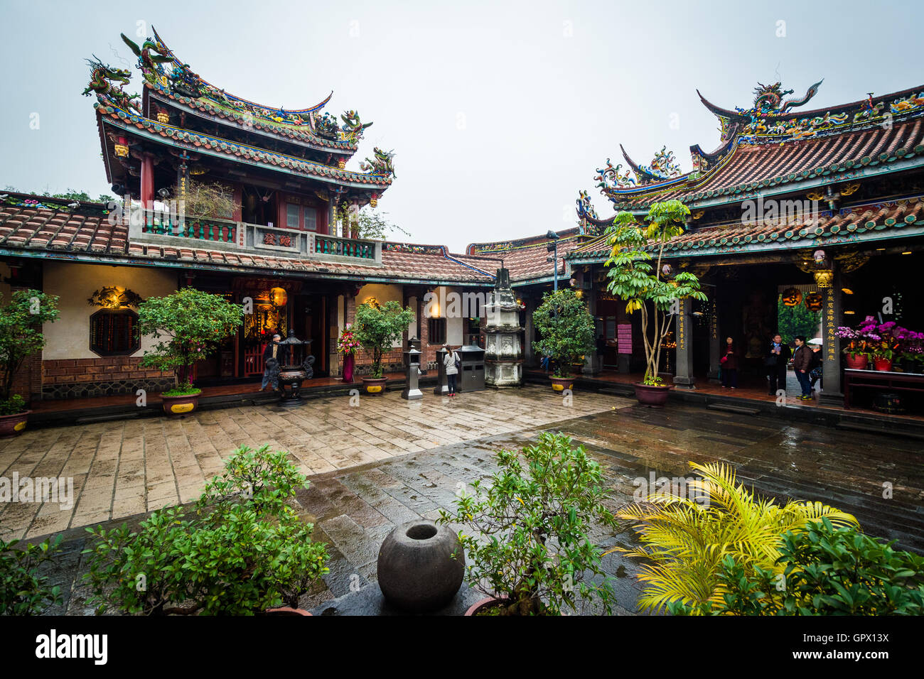 Il Dalongdong Baoan tempio, in Taipei, Taiwan. Foto Stock